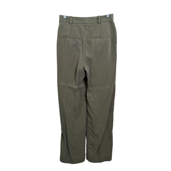 & Other Stories Women's Green Tapered Front High Rise Trouser Pants Size 4 - Picture 2 of 12
